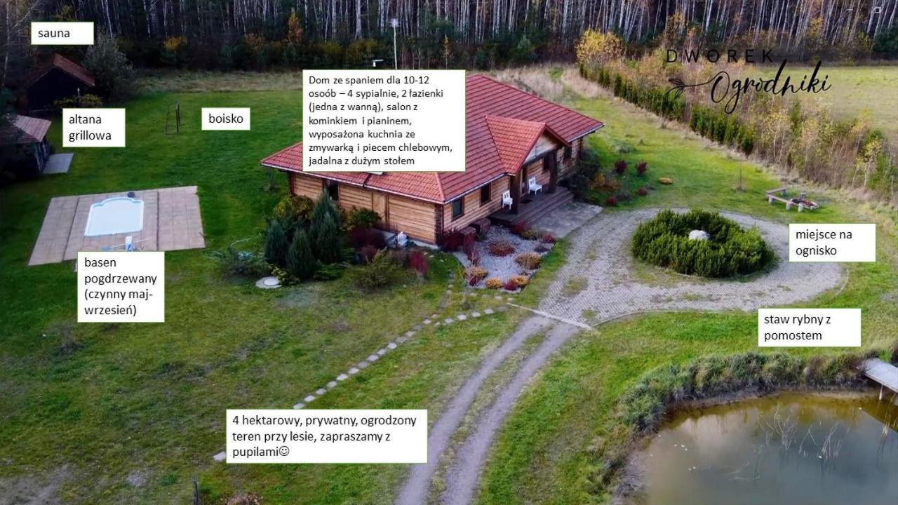 Dworek Ogrodniki, Caloroczny Dom Na Wylacznosc, Basen, Sauna, Las, Staw Rybny, Altana Grillowa, Ognisko, Pianino, Kominek, Piec Chlebowy, Duza Ogrodzona Posesja Tuczna Екстериор снимка